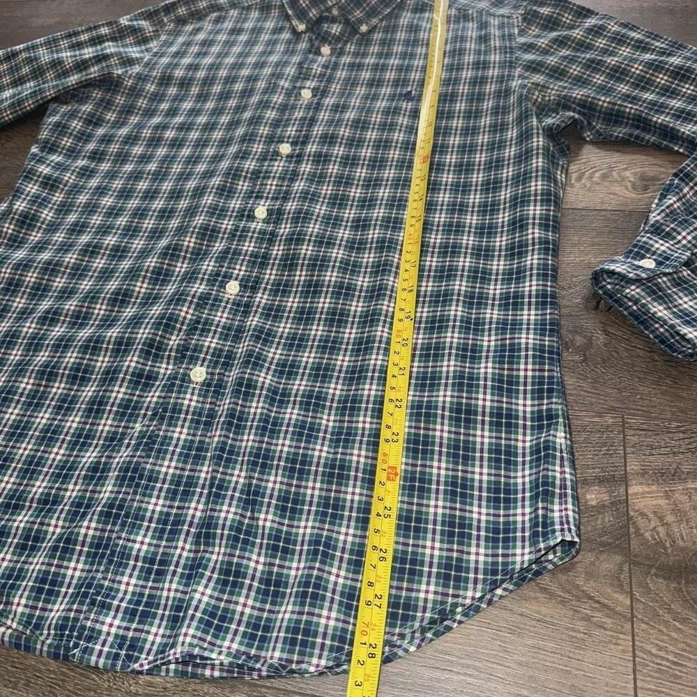 Polo Ralph Lauren Oxford Multicolor Plaid Blue Pony Cotton Button Down Shirt S/P
